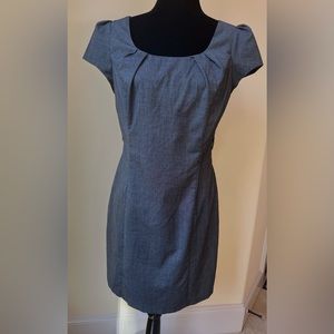 B.Wear Too! Byer California Cap Sleeve Empire Waist Dress Sz 13 Gray Zipper Back